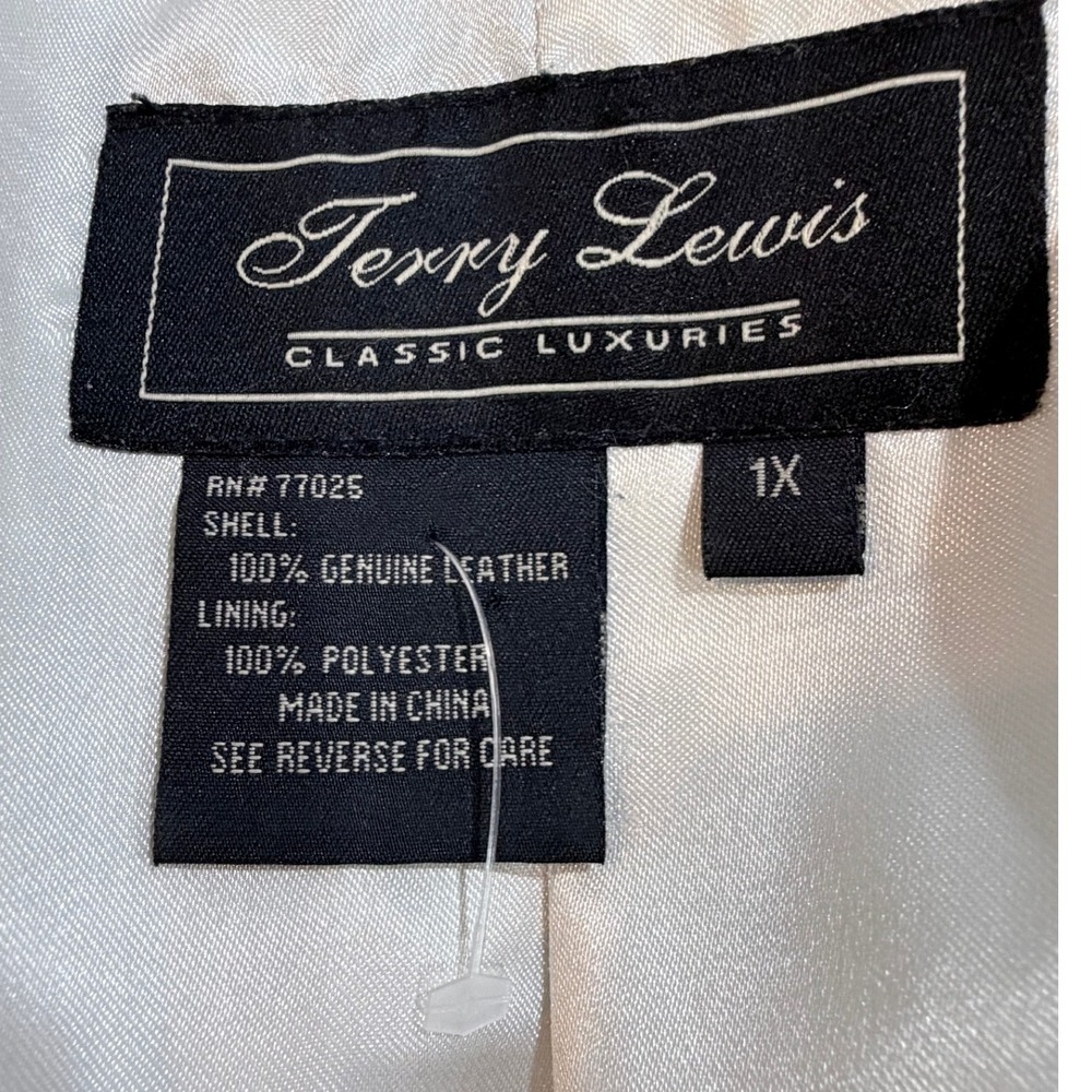 Terry Lewis Classic Luxuries White Genuine Leather Long Coat Size 1X - Picture 3 of 13